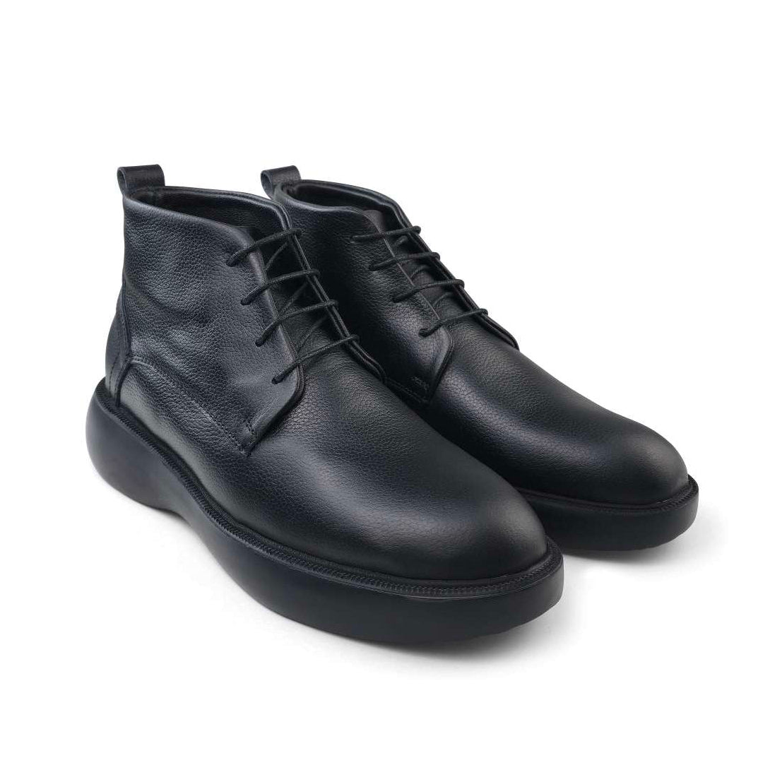 0305 bouttine en cuir homme noir