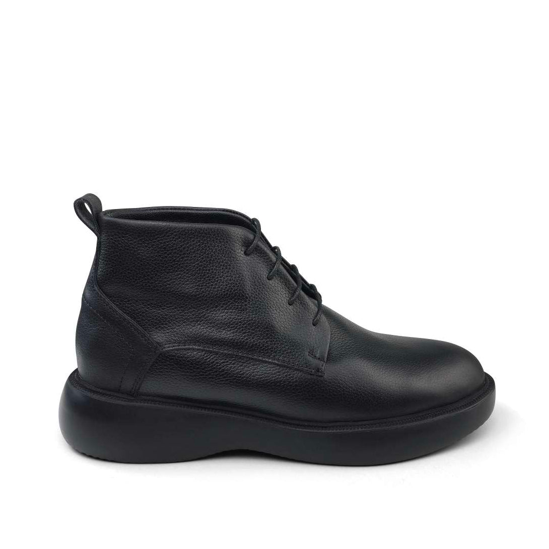 0305 bouttine en cuir homme noir