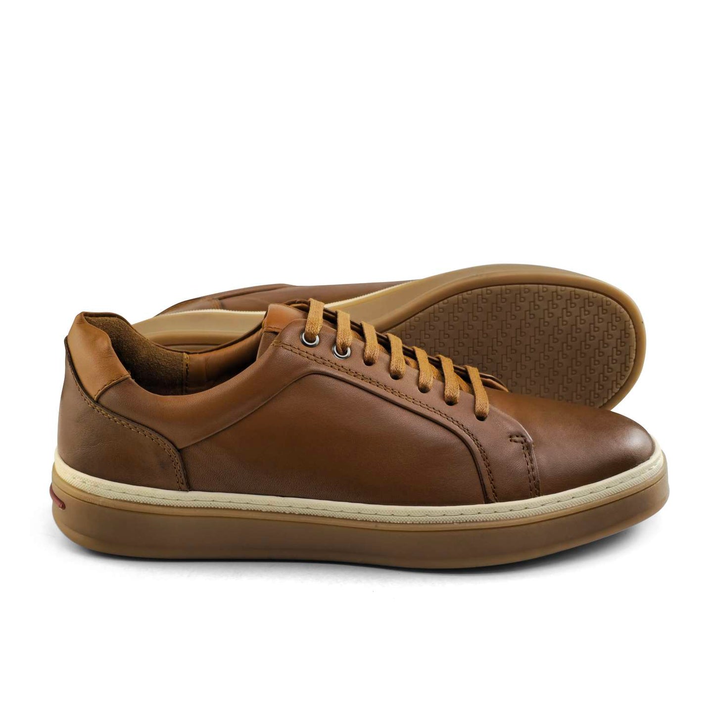 0101 Chaussure Sneaker Homme en cuir  marron tabac