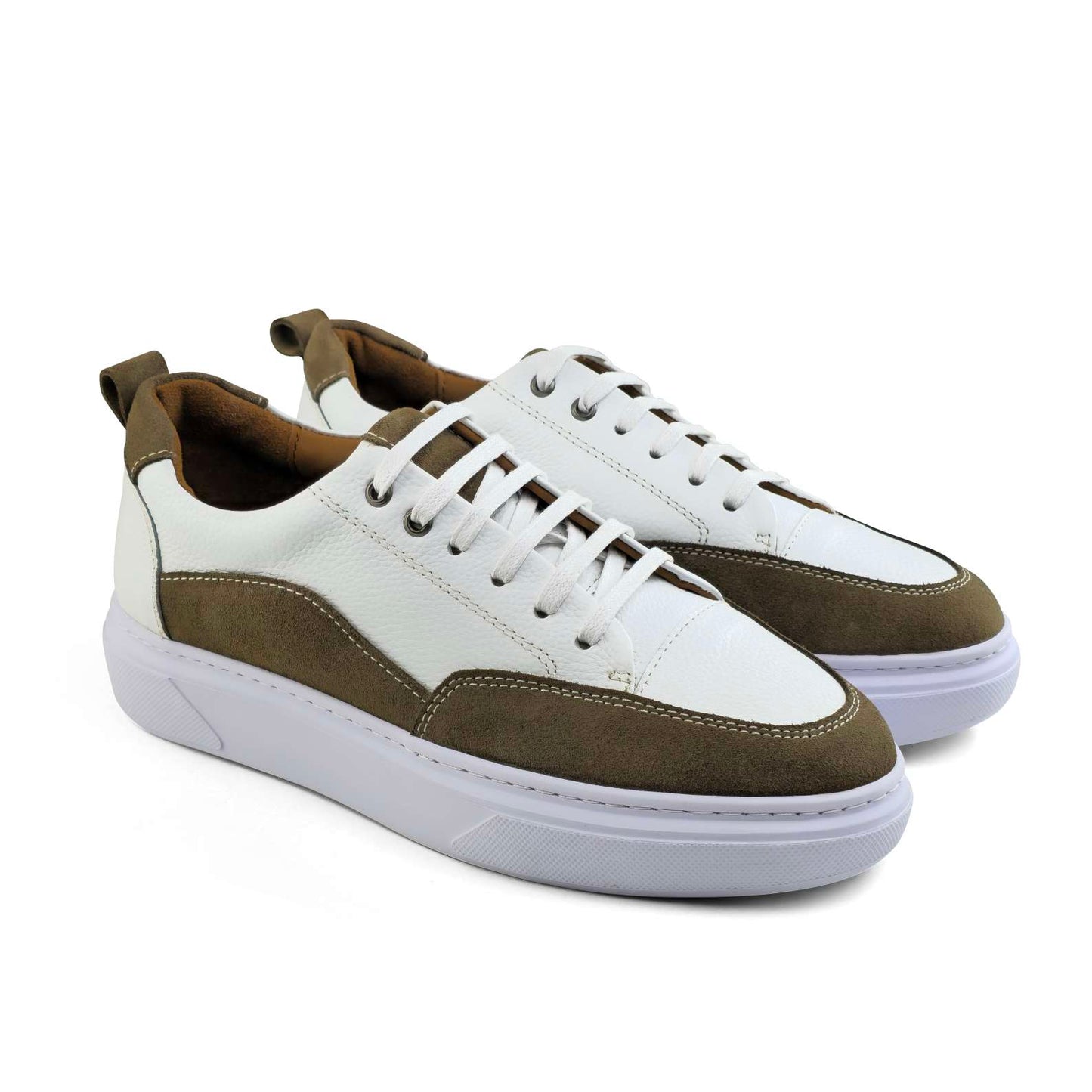 0234 Chaussure Sneaker Homme en cuir  blanc