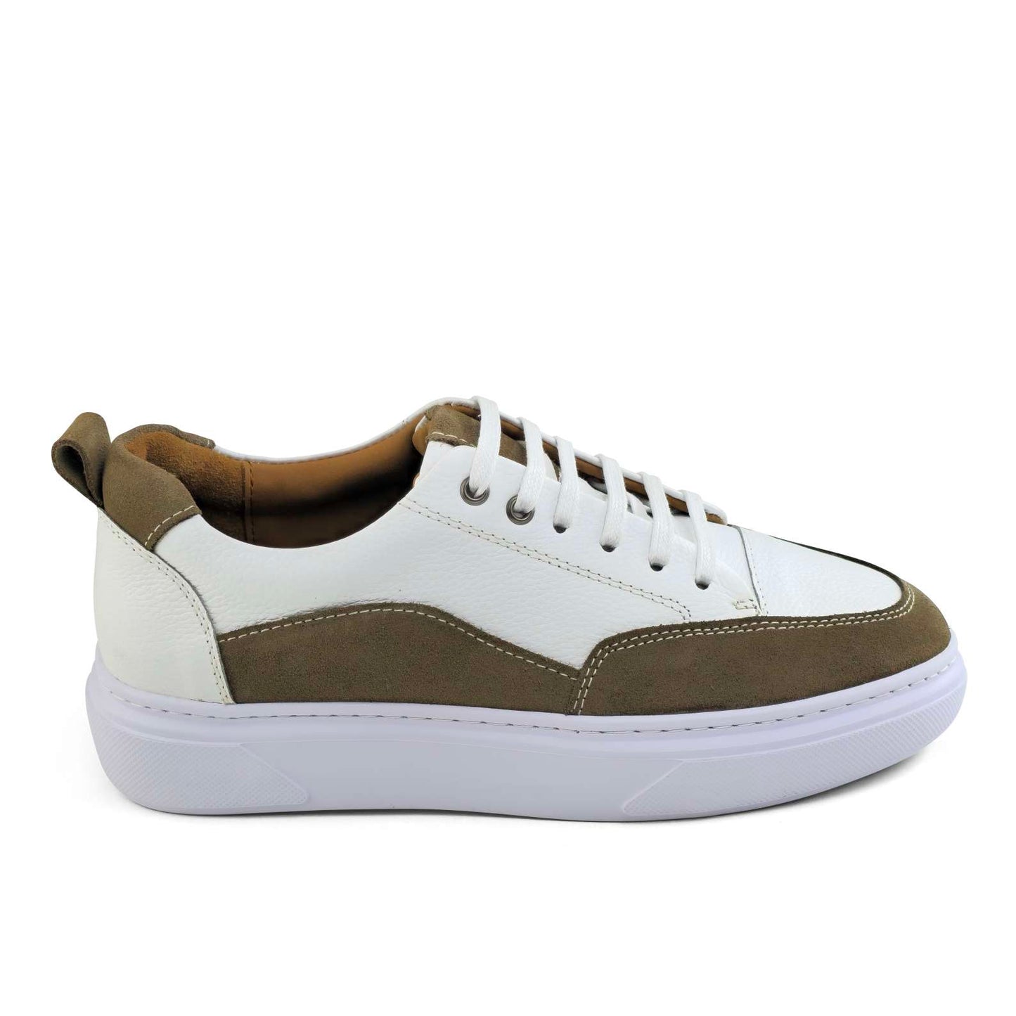 0234 Chaussure Sneaker Homme en cuir  blanc