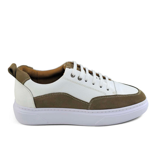 0234 Chaussure Sneaker Homme en cuir  blanc