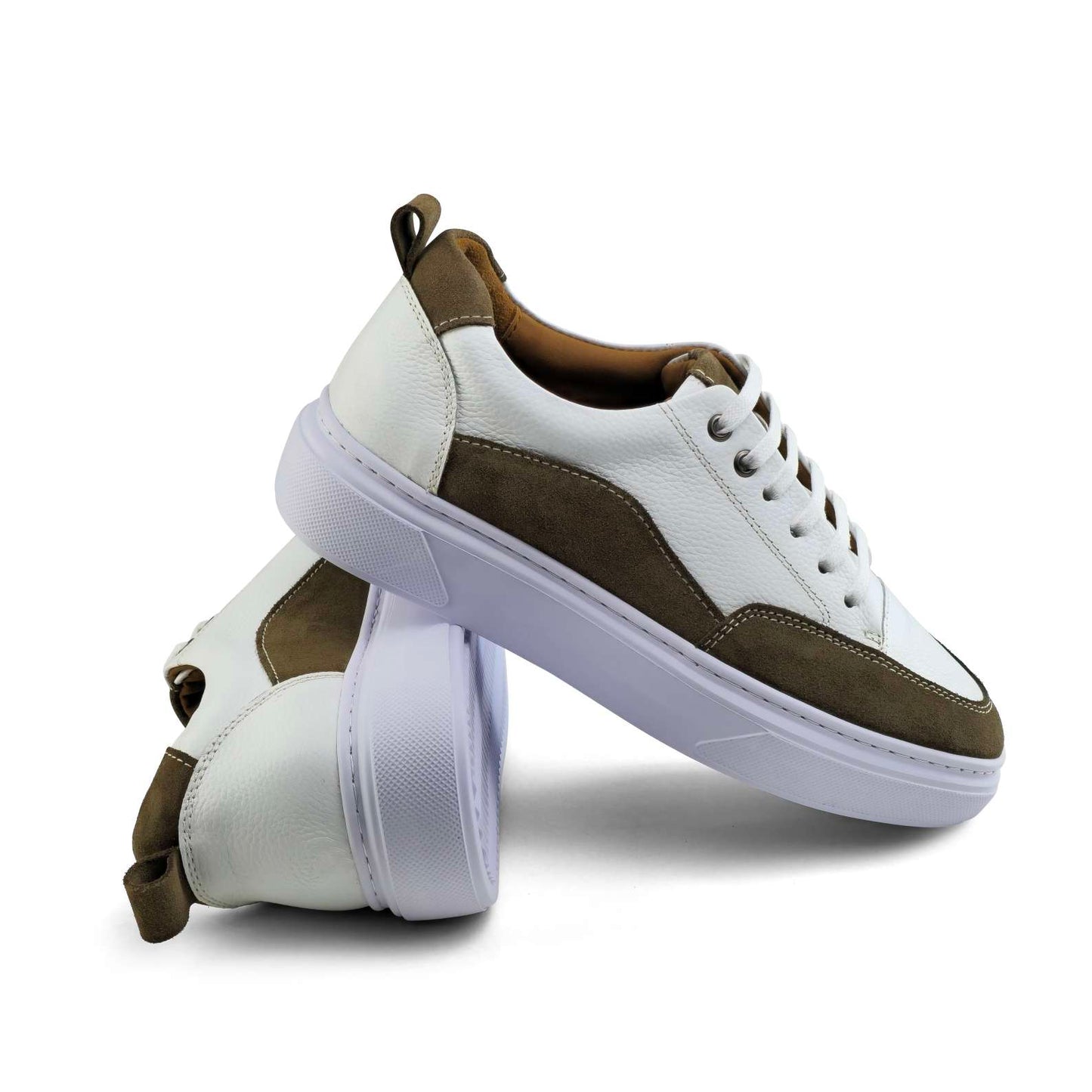 0234 Chaussure Sneaker Homme en cuir  blanc