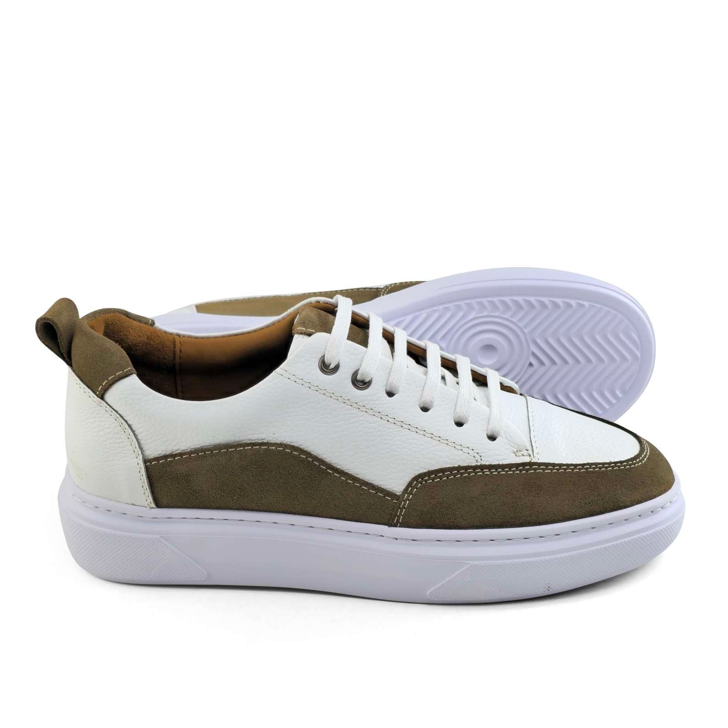 0234 Chaussure Sneaker Homme en cuir  blanc