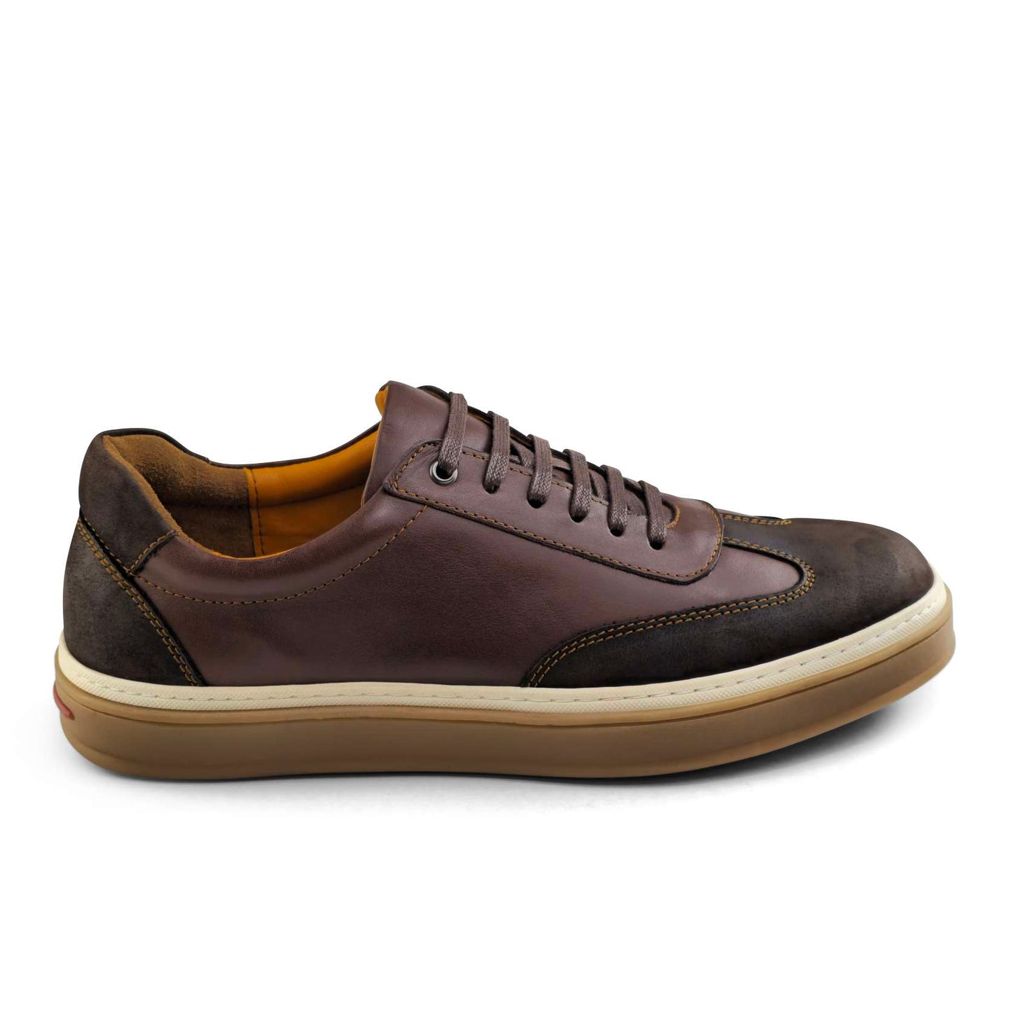 0235 Chaussure Sneaker Homme en cuir  marron