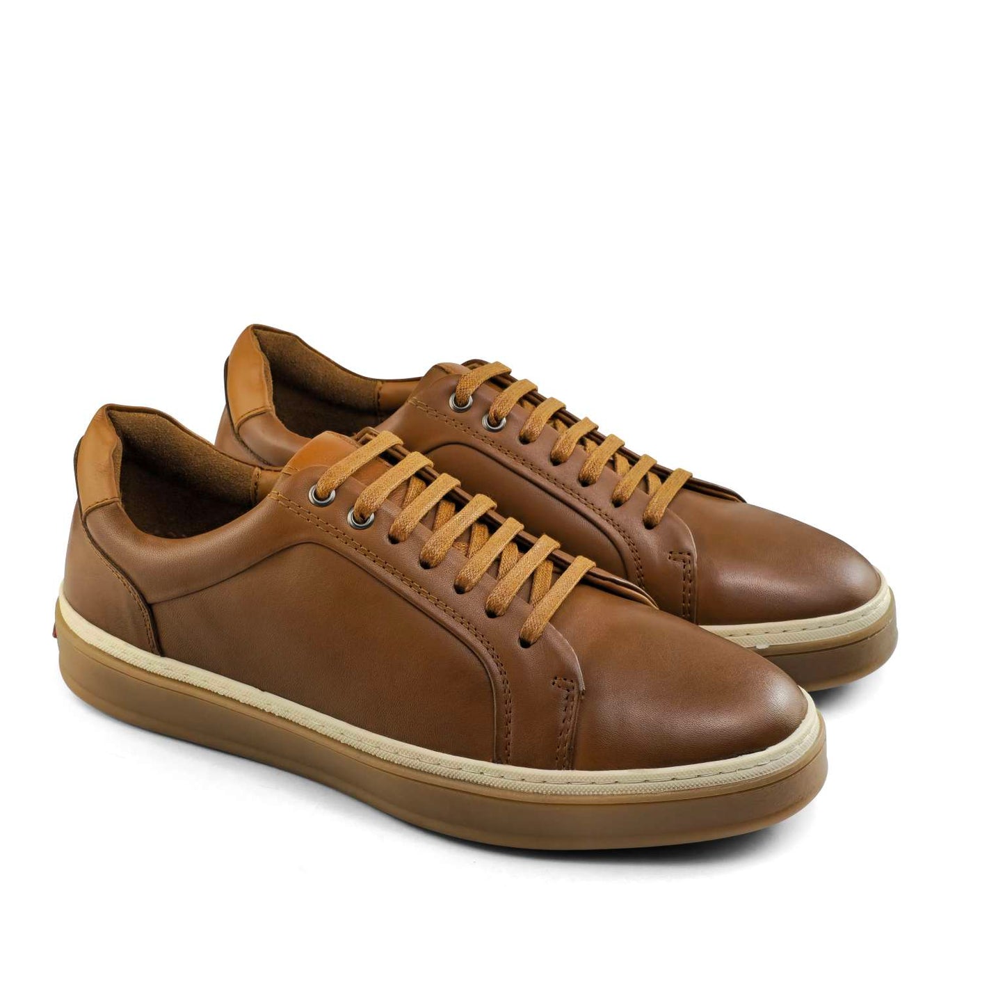 0101 Chaussure Sneaker Homme en cuir  marron tabac