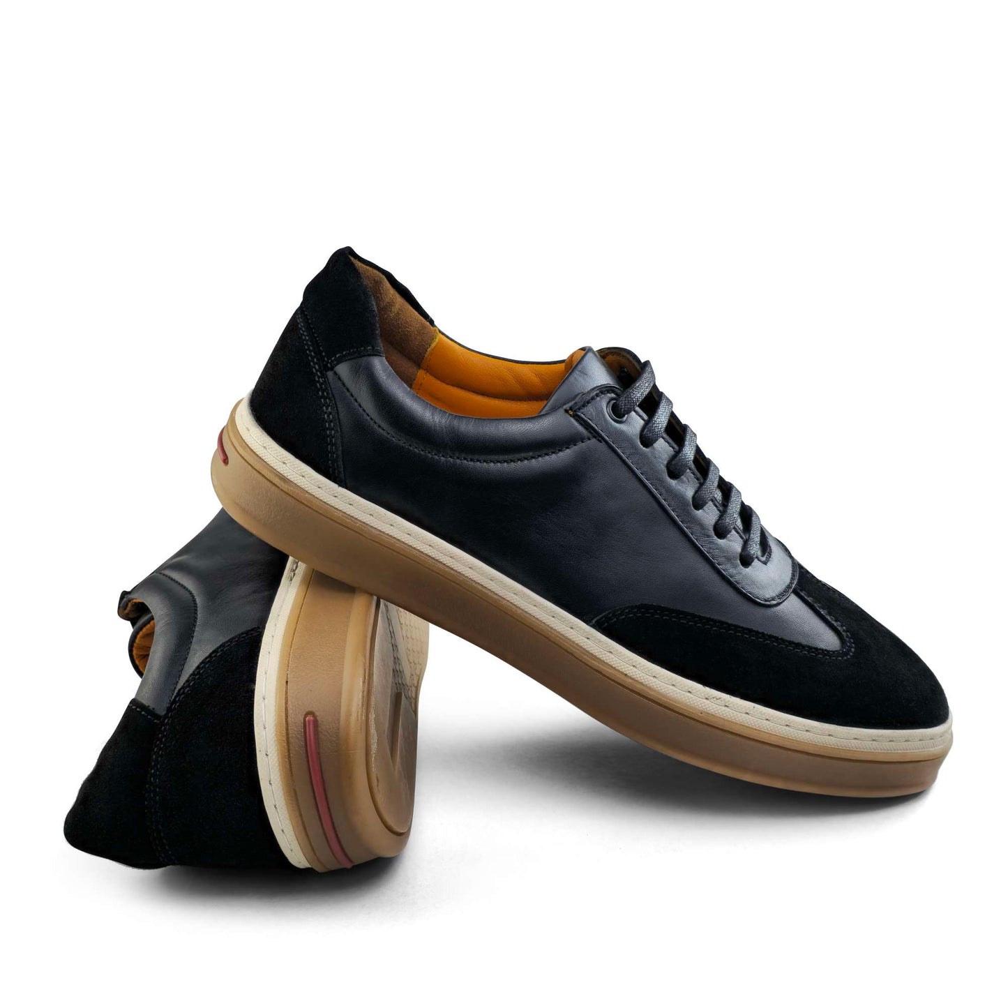 0235 Chaussure Sneaker Homme en cuir  noir