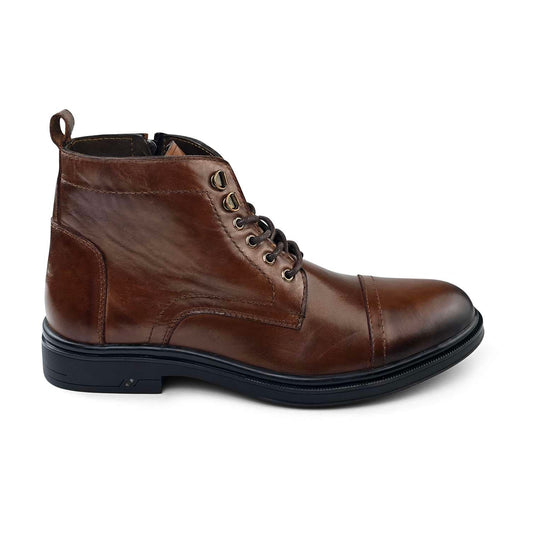 0100 bouttine en cuir homme tabac marron