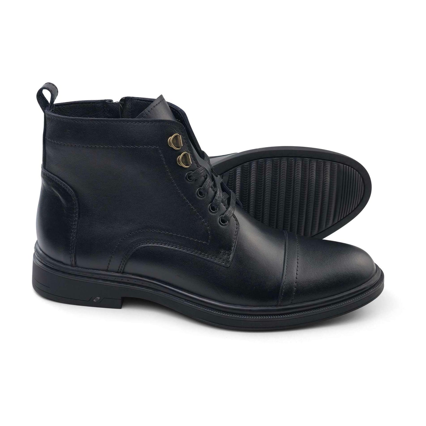 0100 bouttine en cuir homme noir