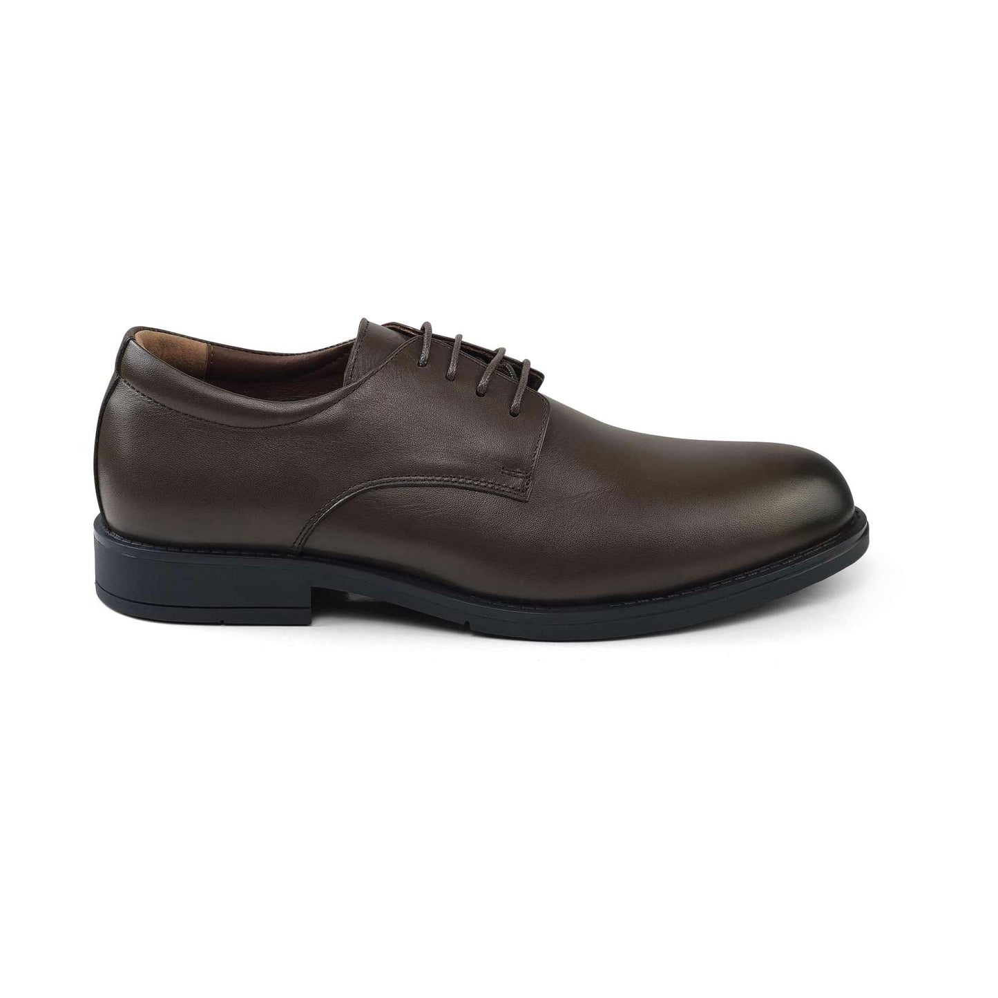 07 chaussure Richelieu confortable homme en cuir noir/marrron