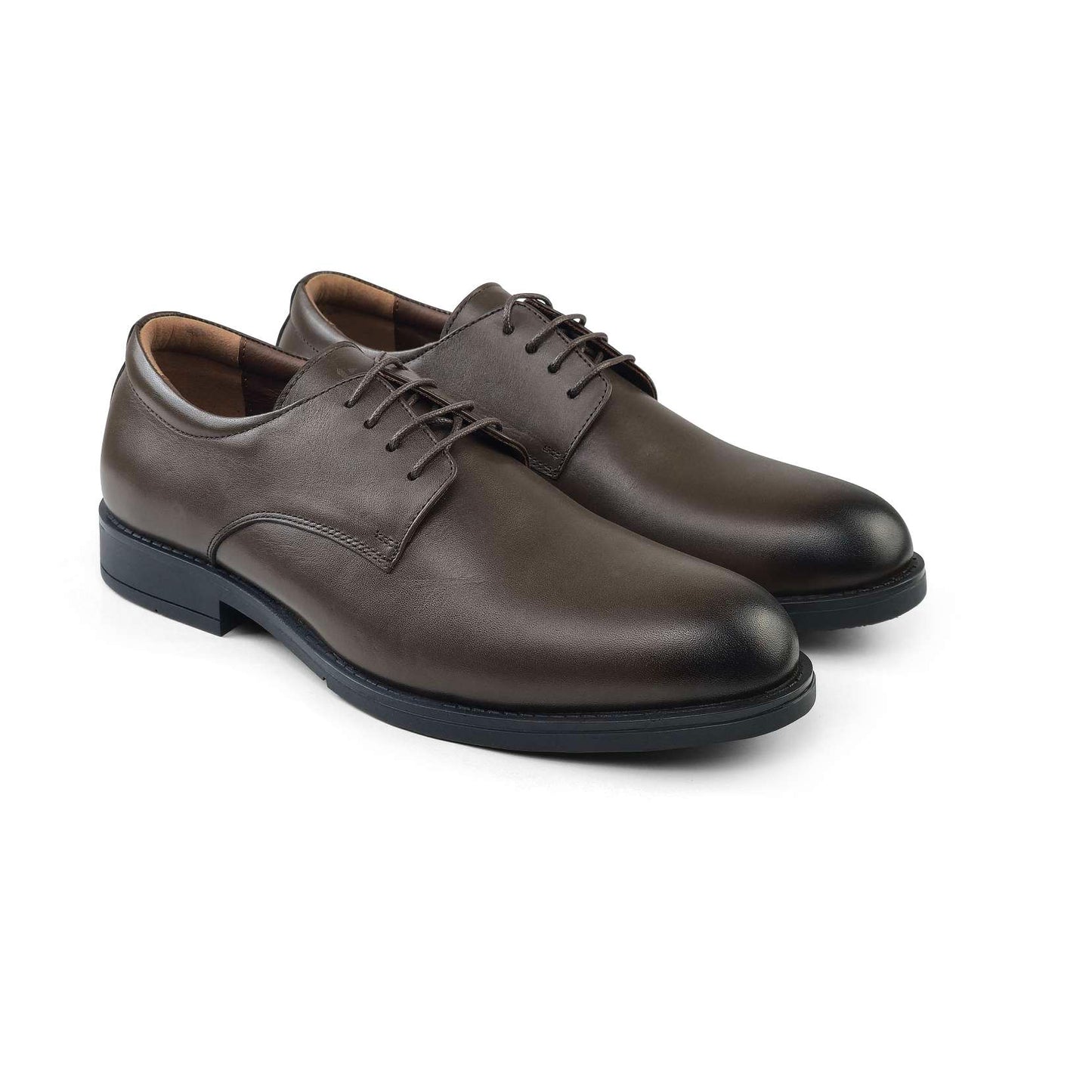 07 chaussure Richelieu confortable homme en cuir noir/marrron