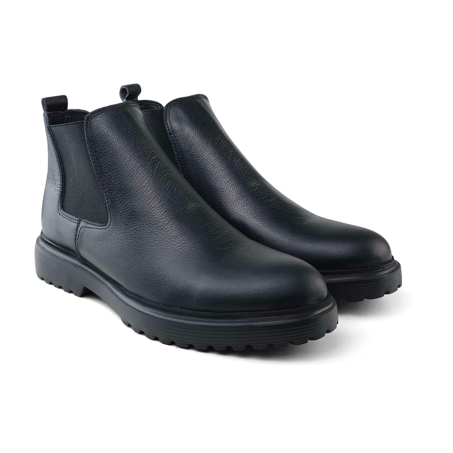0306 bouttine Chelsea en cuir homme noir