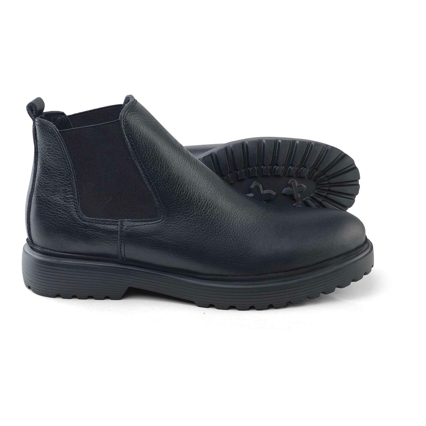 0306 bouttine Chelsea en cuir homme noir