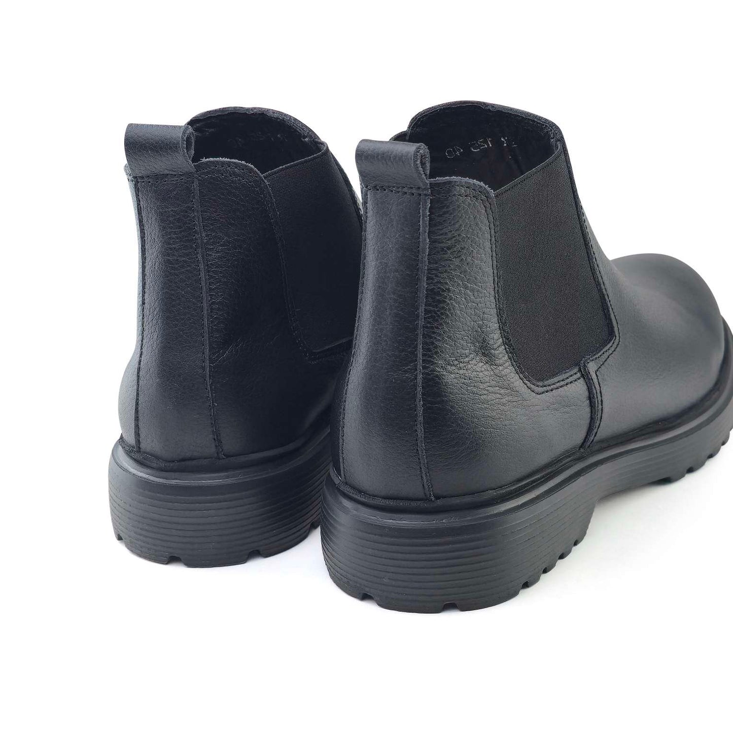 0306 bouttine Chelsea en cuir homme noir