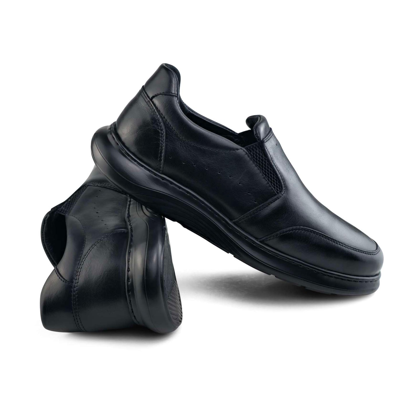 014 chaussure CONFORT EN CUIR NOIR MARRON