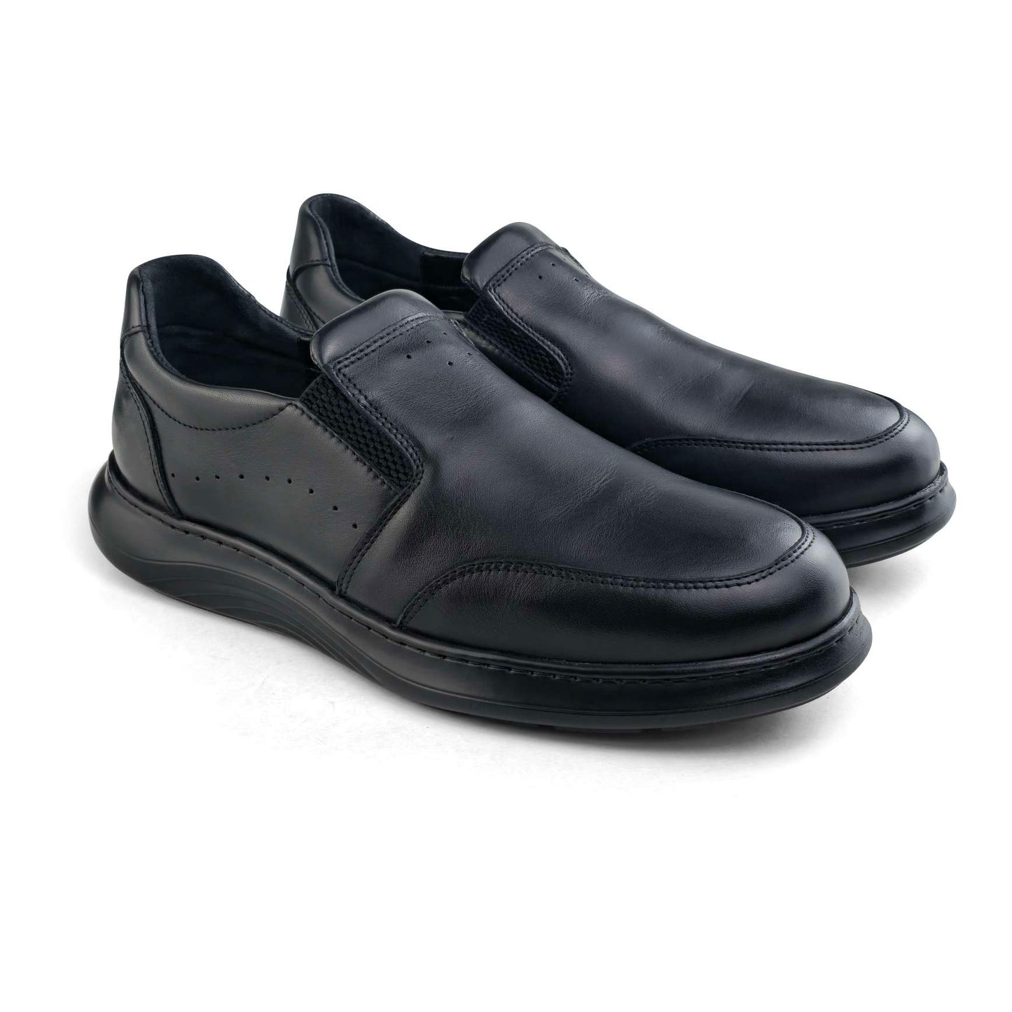 014 chaussure CONFORT EN CUIR NOIR MARRON