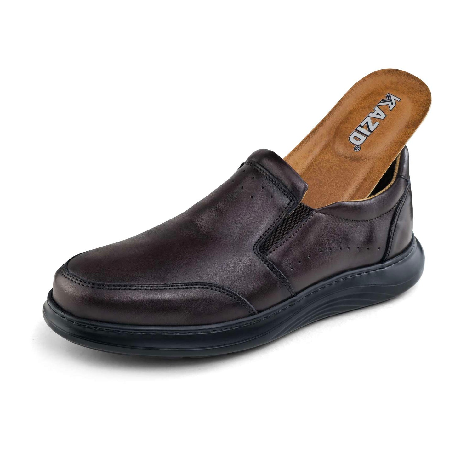 014 chaussure CONFORT EN CUIR NOIR MARRON
