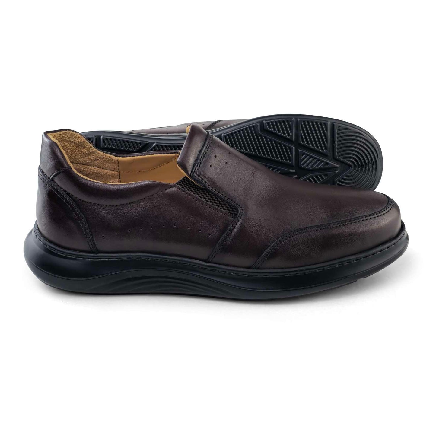 014 chaussure CONFORT EN CUIR NOIR MARRON