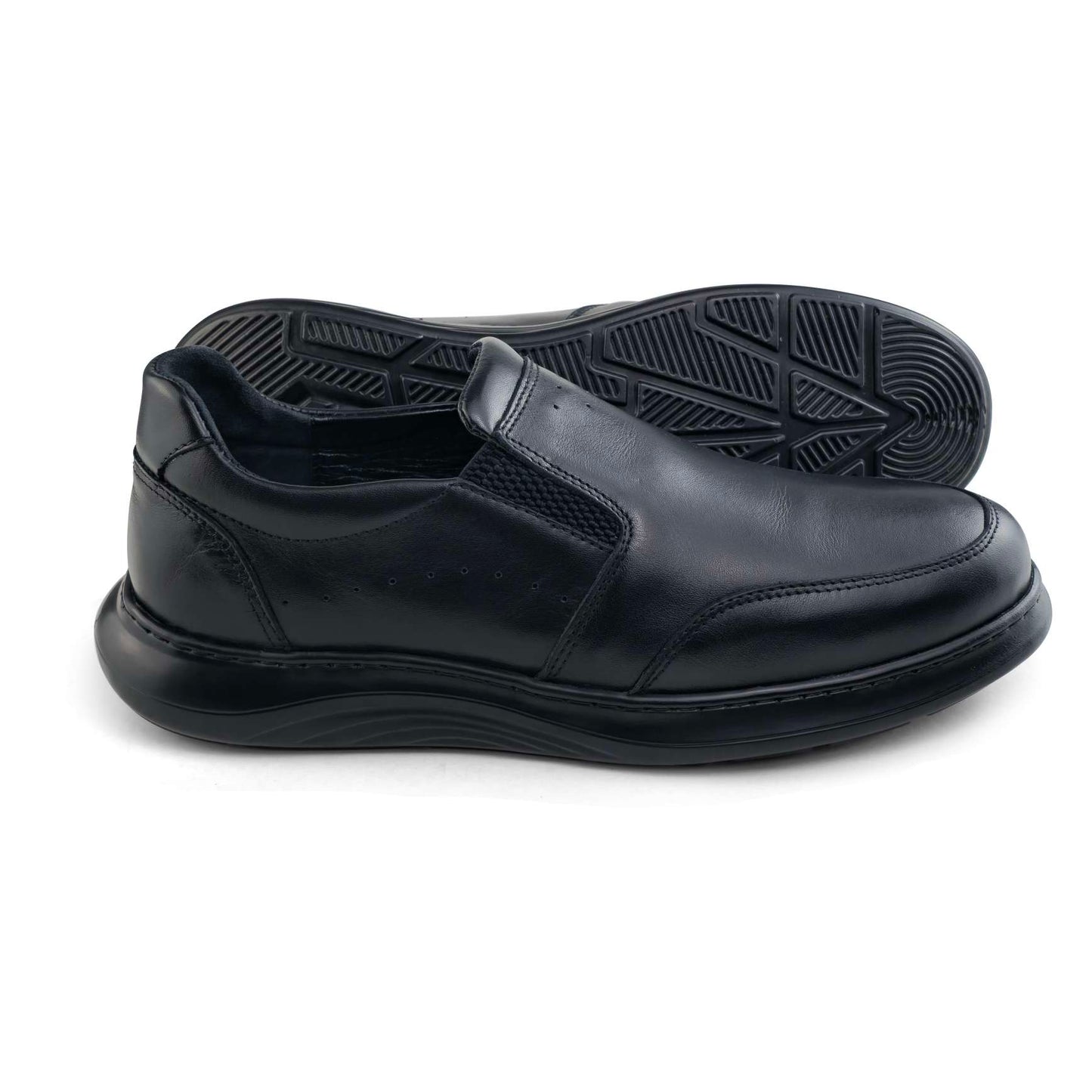 014 chaussure CONFORT EN CUIR NOIR MARRON