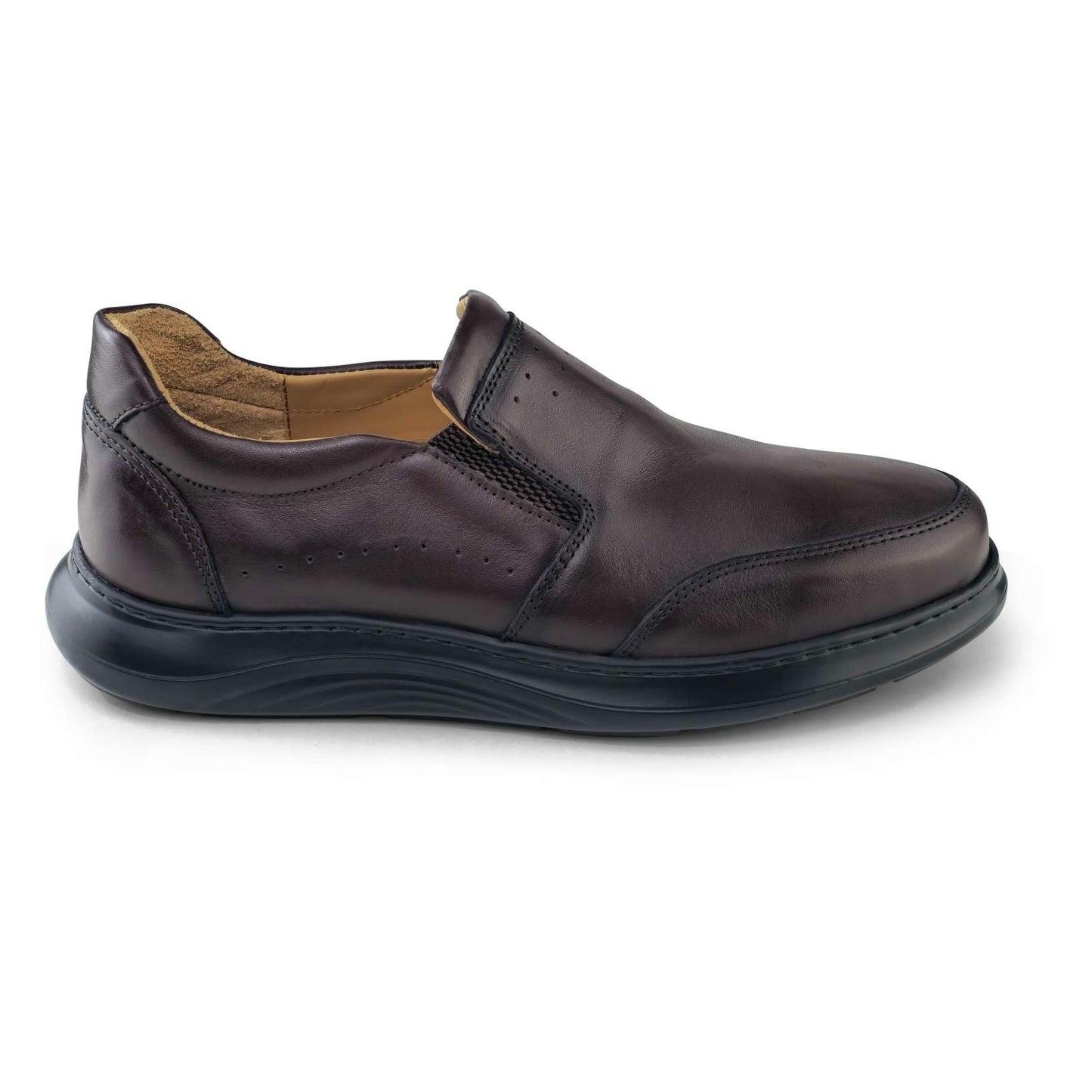 014 chaussure CONFORT EN CUIR NOIR MARRON