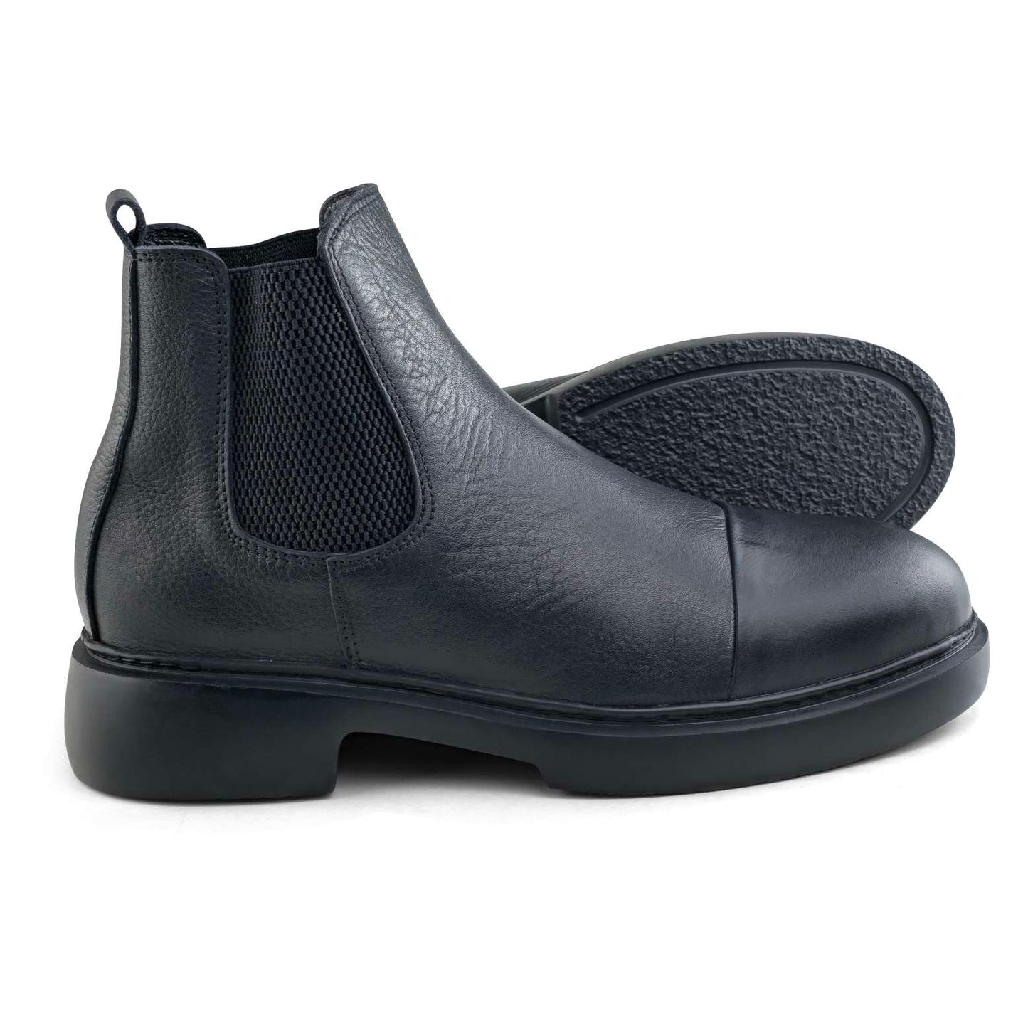 033 bottine homme cuir noir/tabac