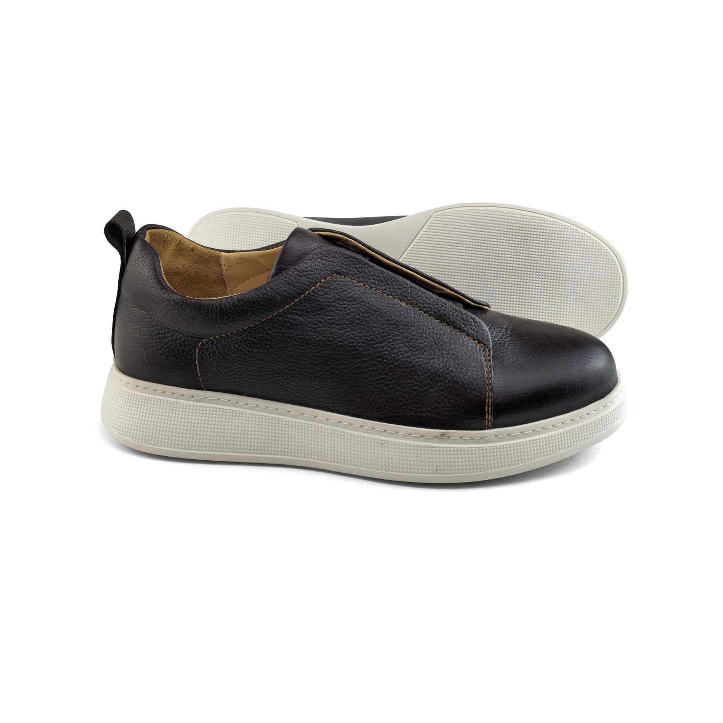 097 Chaussure Sneaker Homme en cuir marron