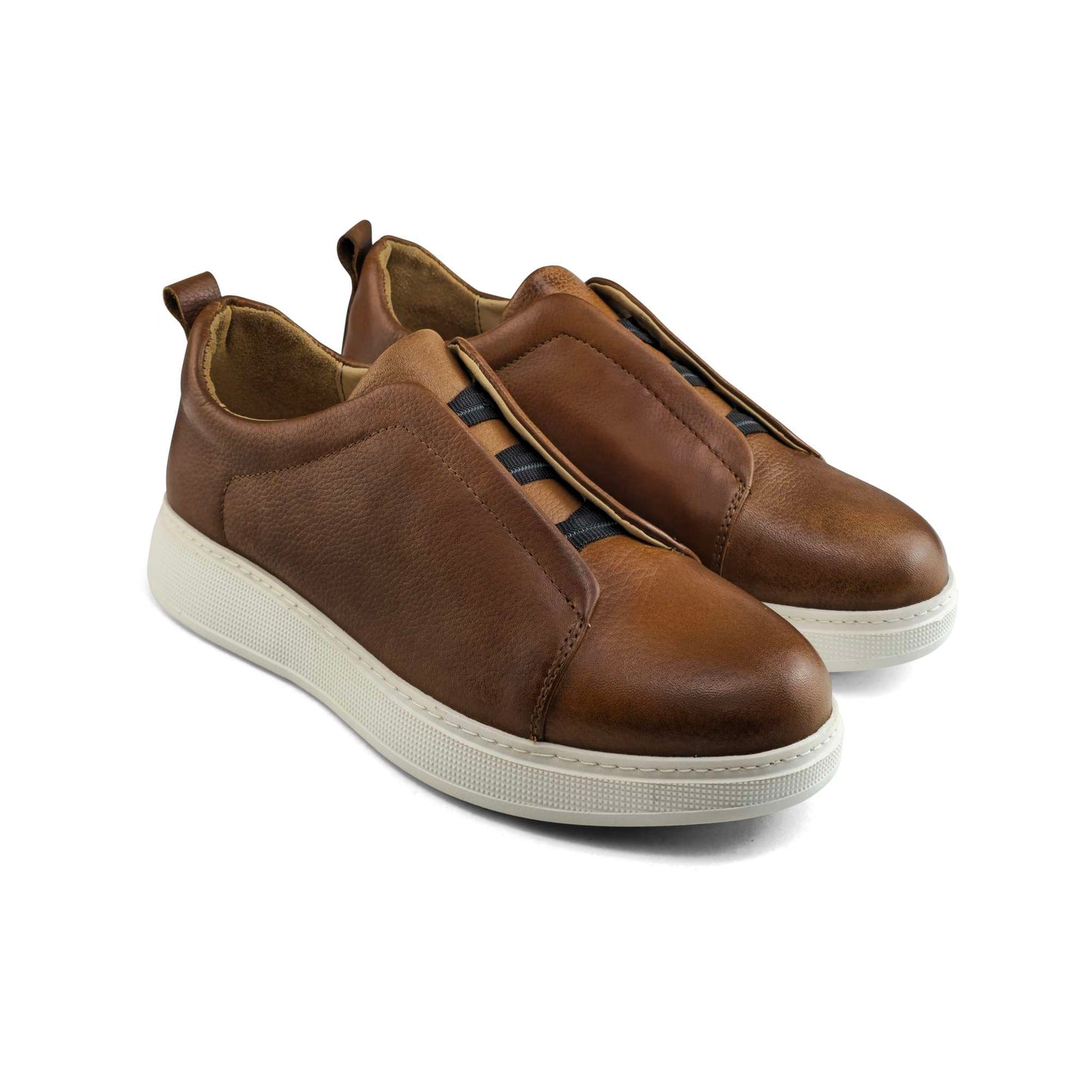 097 Chaussure Sneaker Homme en cuir  tabac