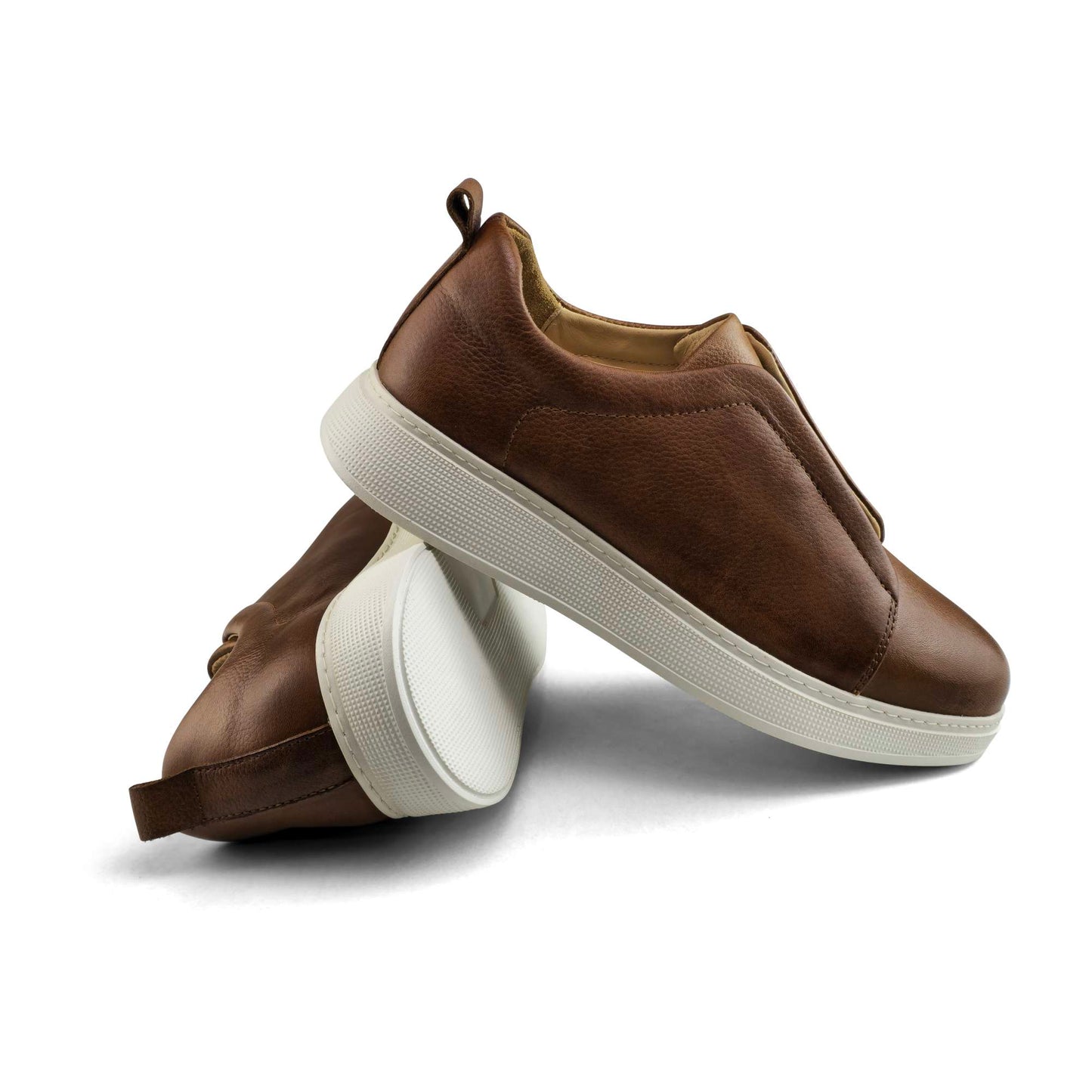 097 Chaussure Sneaker Homme en cuir  tabac