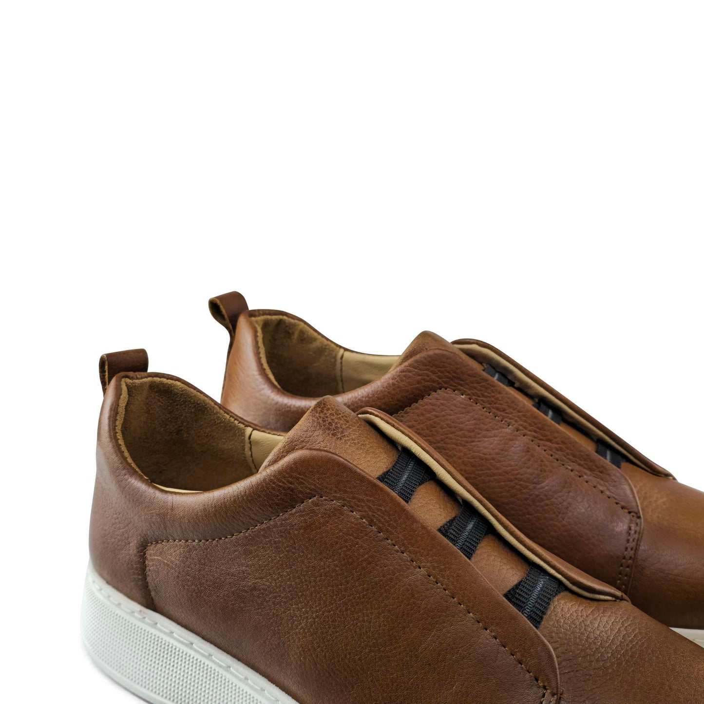 097 Chaussure Sneaker Homme en cuir  tabac