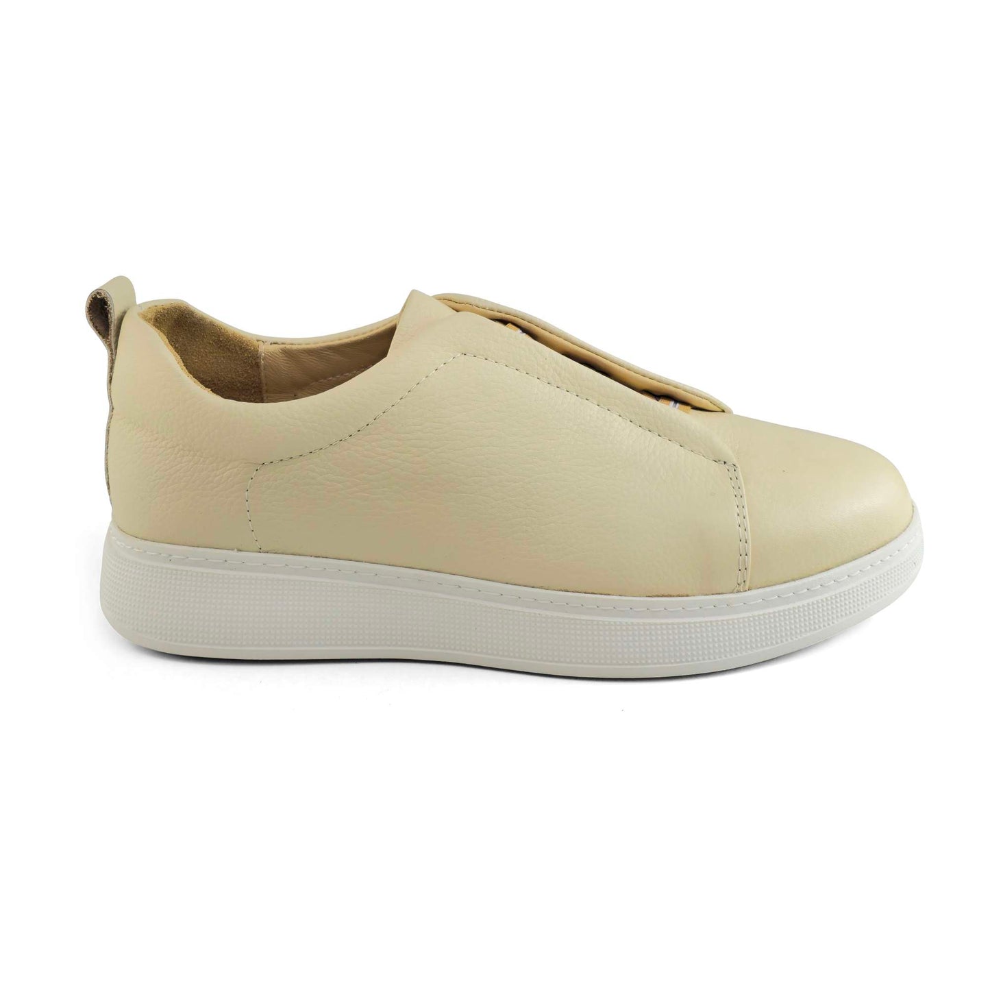 097 Chaussure Sneaker Homme en cuir biege
