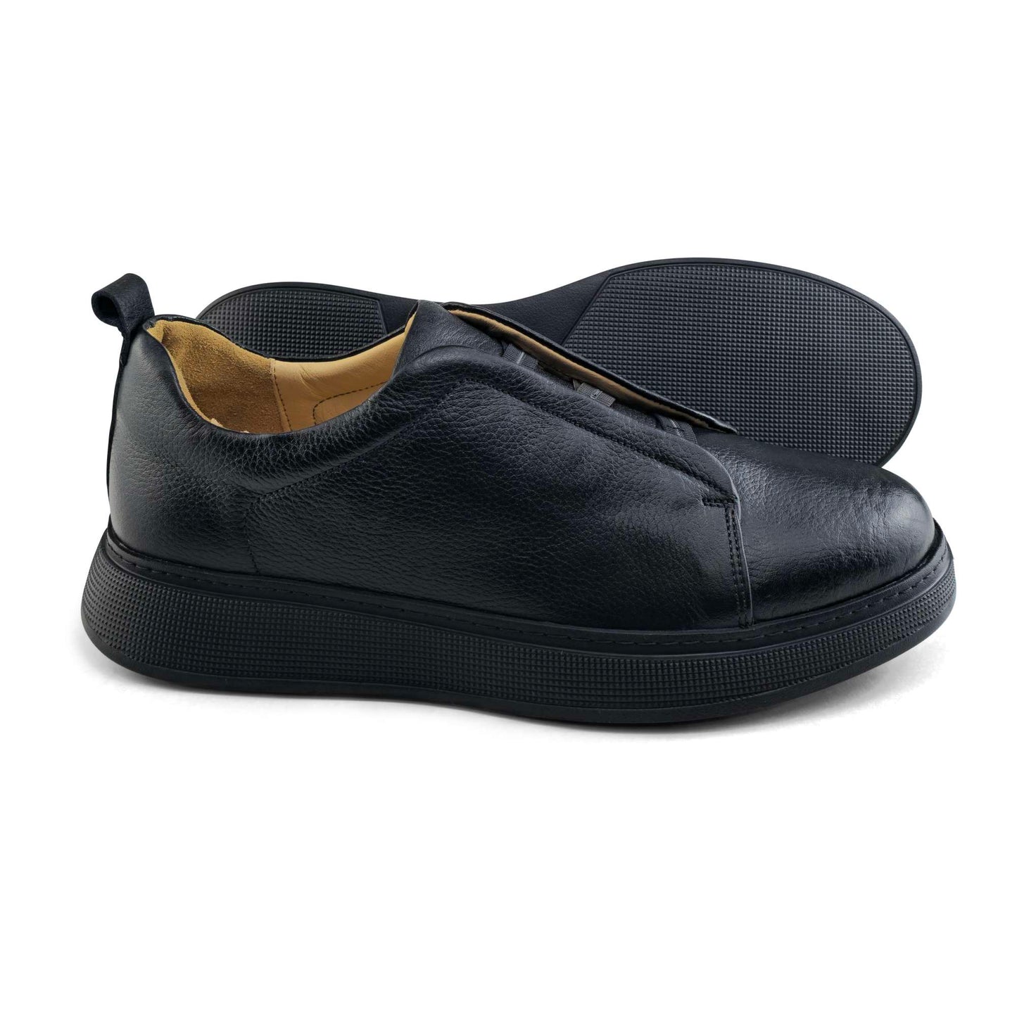 097 Chaussure Sneaker Homme en cuir  noir