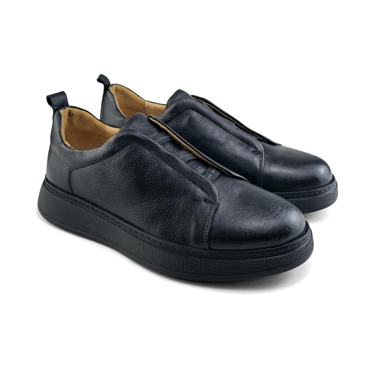 097 Chaussure Sneaker Homme en cuir  noir