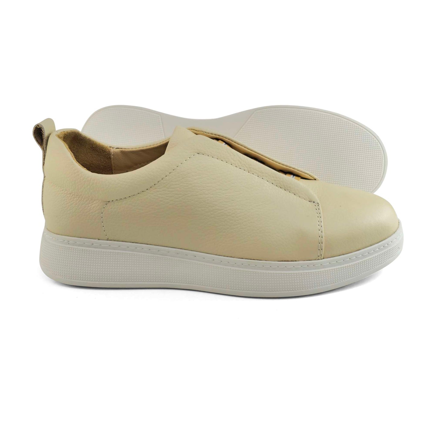 097 Chaussure Sneaker Homme en cuir biege