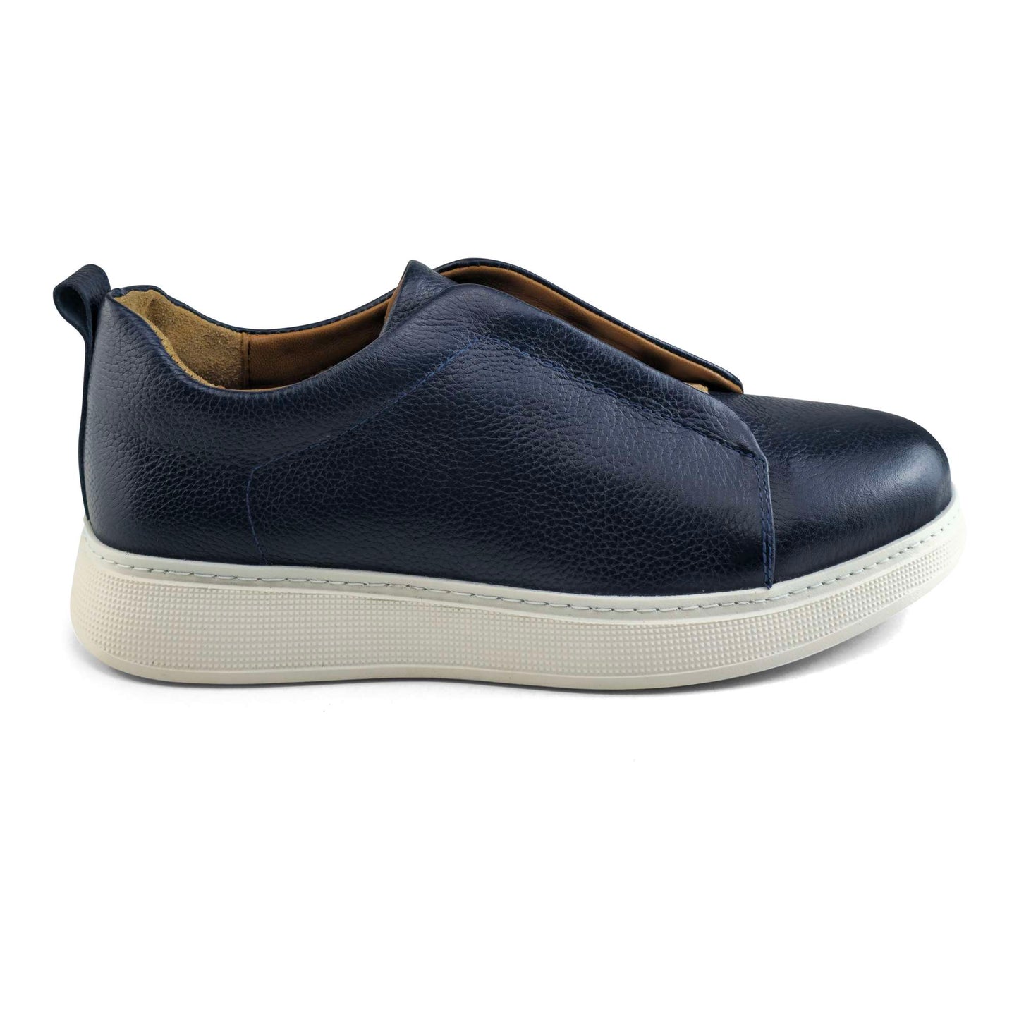 097 Chaussure Sneaker Homme en cuir bleumarin