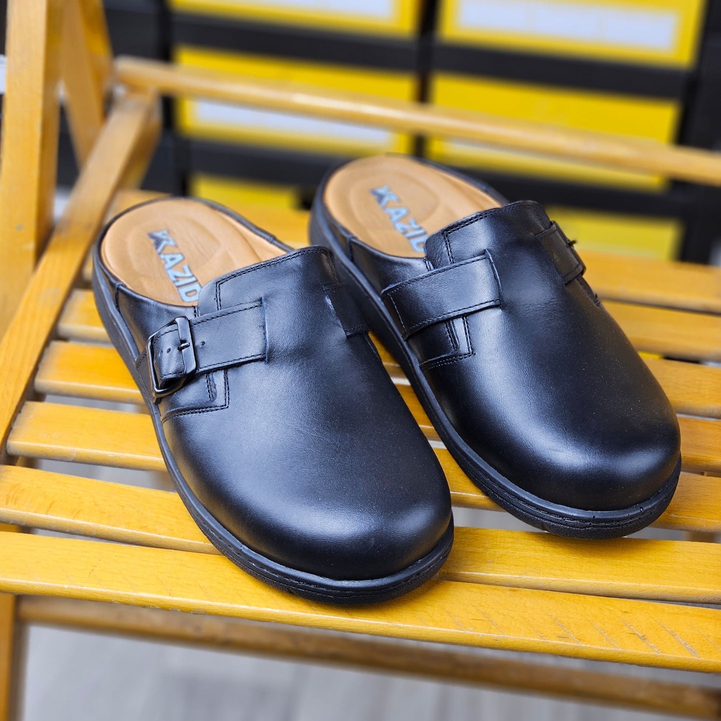 0203 SABOT homme EN CUIR MEDICAL NOIR (Copy)