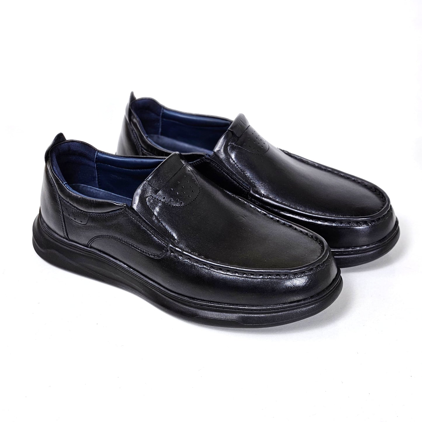 071 chaussure confortable cuir homme noir
