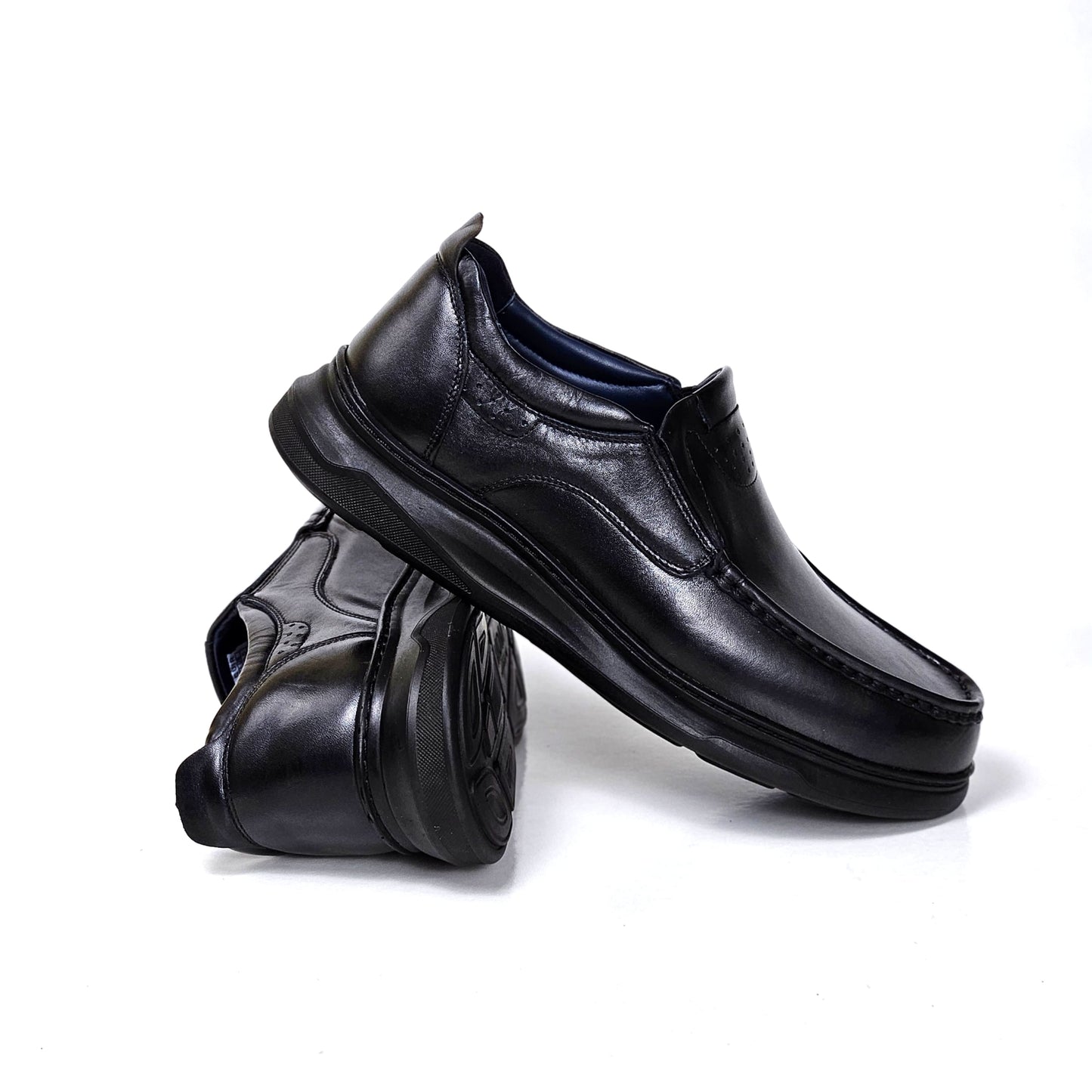071 chaussure confortable cuir homme noir