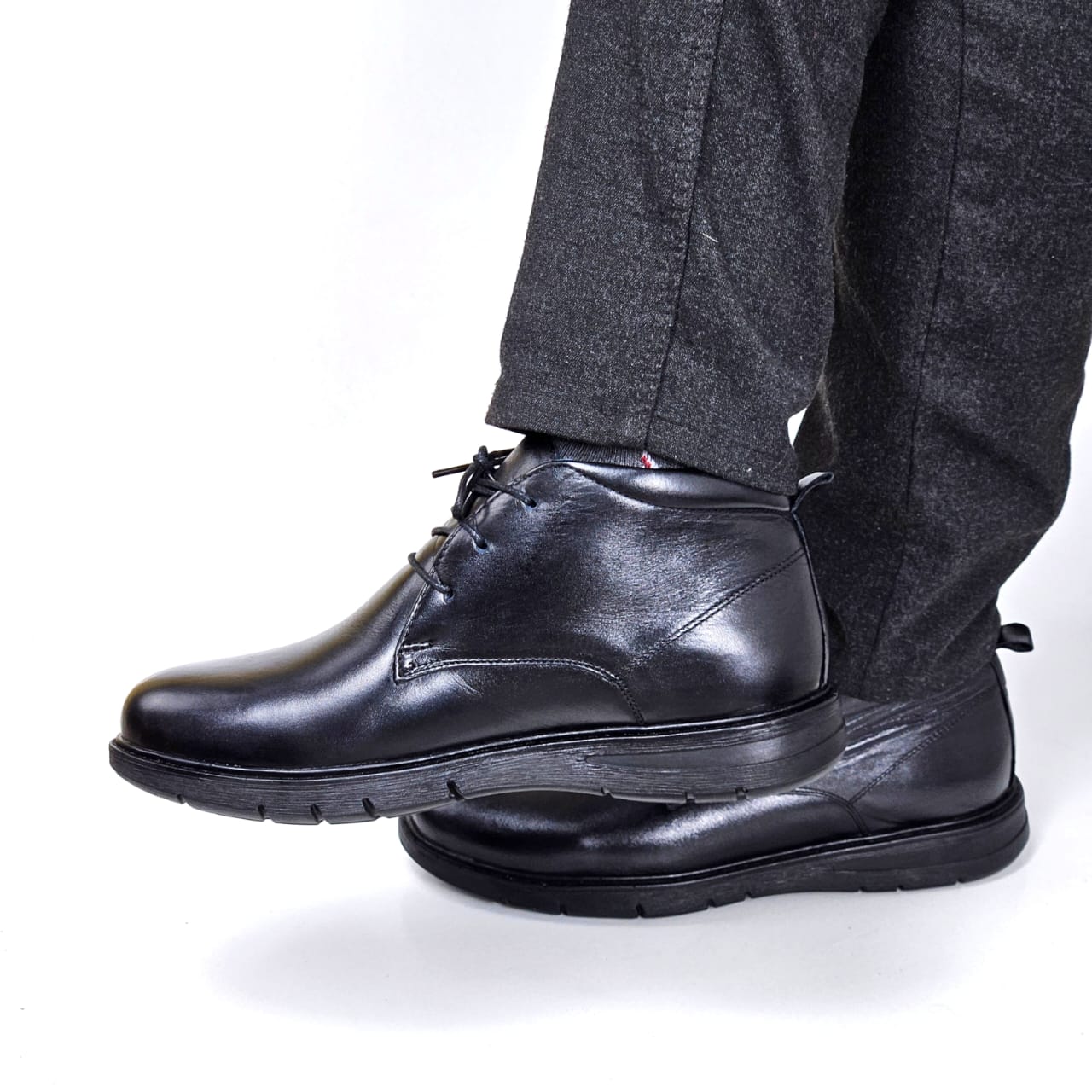 019 CHAUSSURE homme  CONFORT EN CUIR NOIR