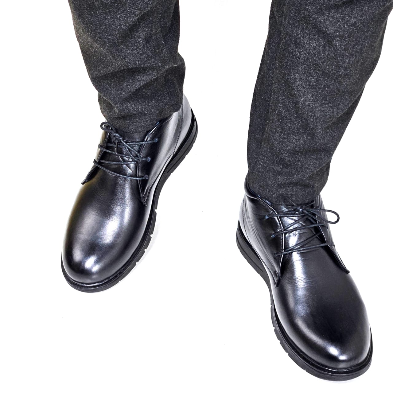 019 CHAUSSURE homme  CONFORT EN CUIR NOIR