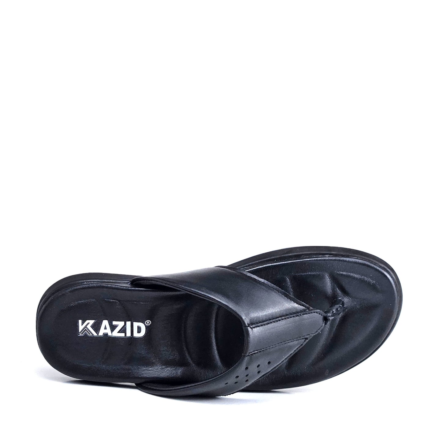 041 sandale confort en cuir homme noir