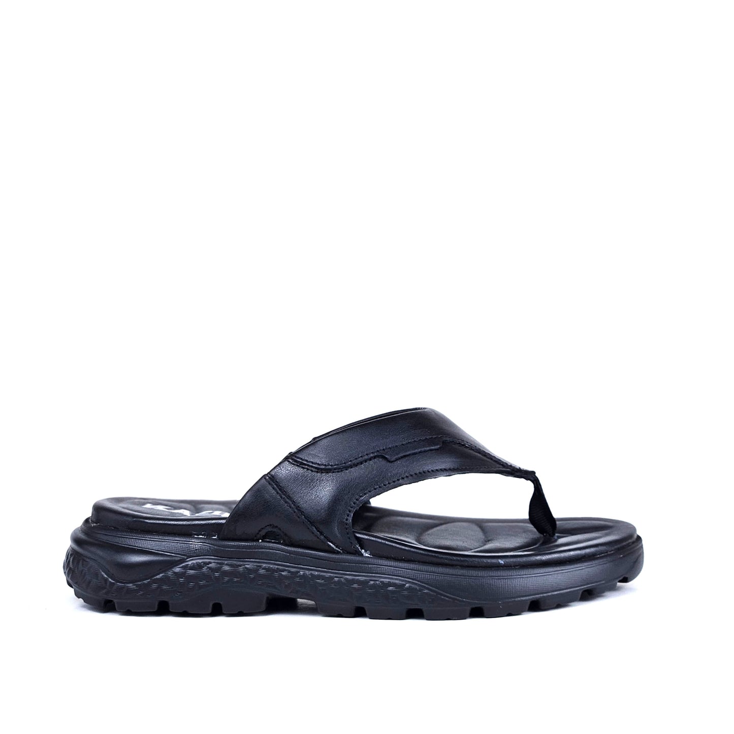 056 sandale confort en cuir homme noir