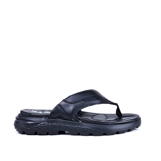 056 sandale confort en cuir homme noir