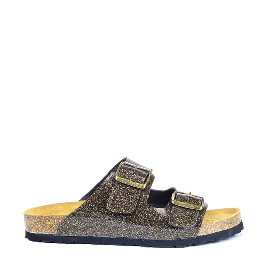 080 sandale cuir synthetique femme marron