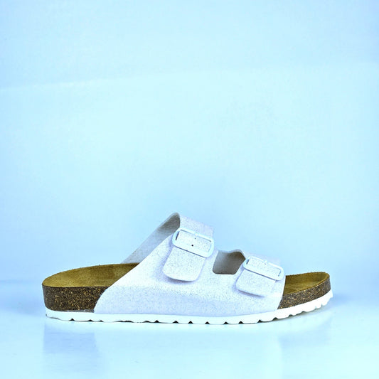 080 sandale cuir synthetique  femme blanc