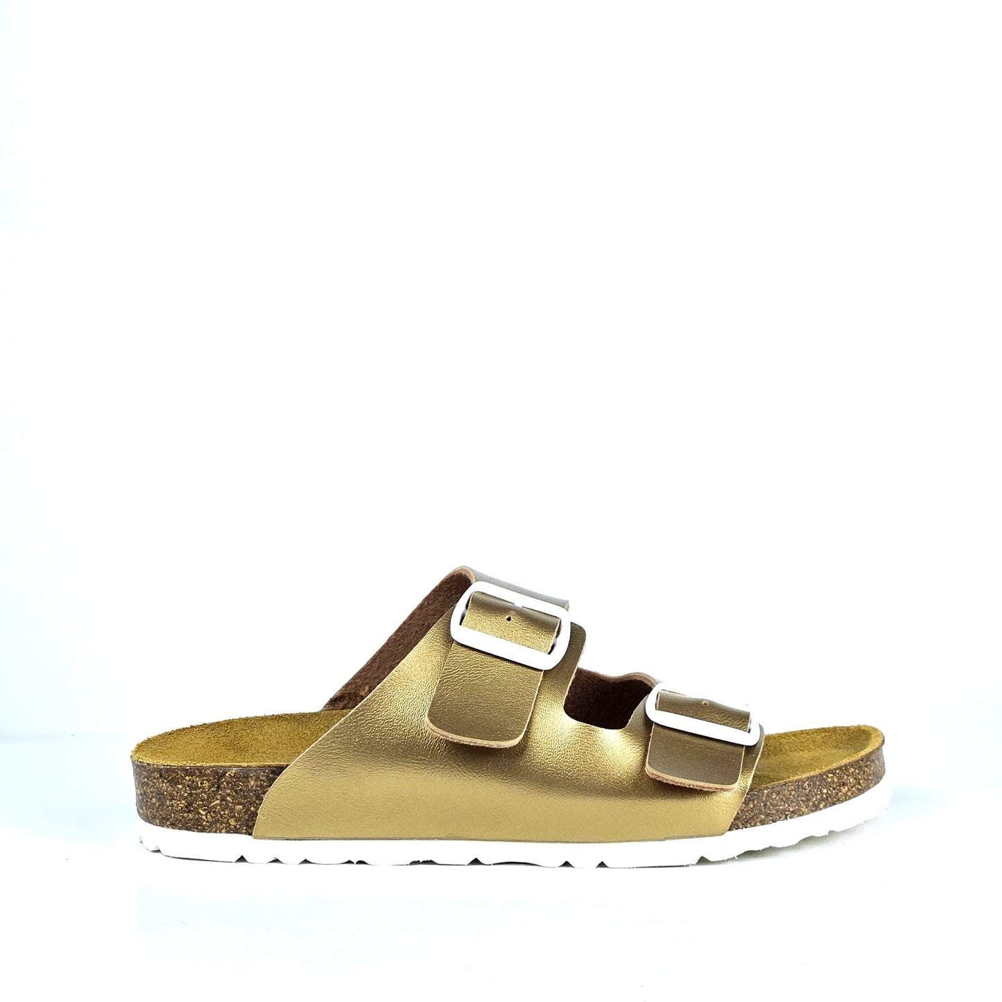 080 sandale cuir synthetique femme dorée