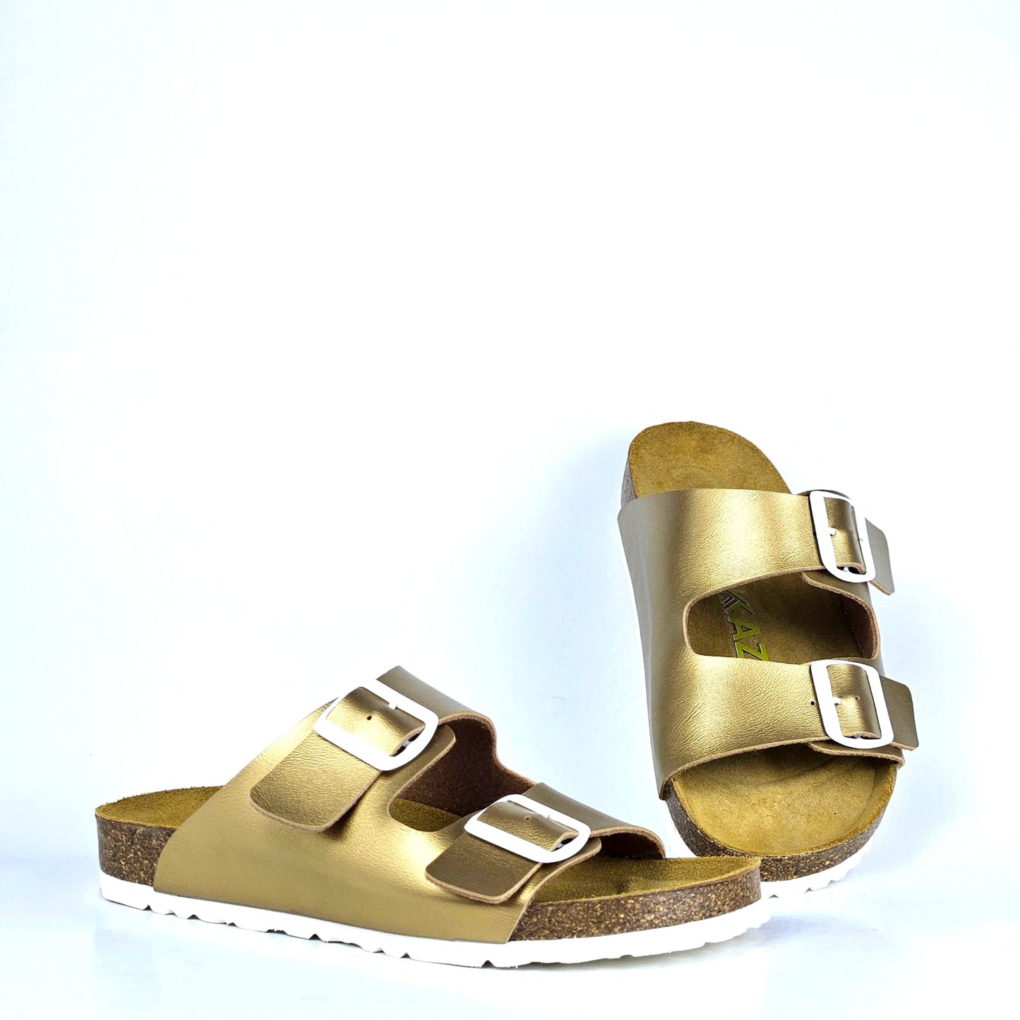 080 sandale cuir synthetique femme dorée