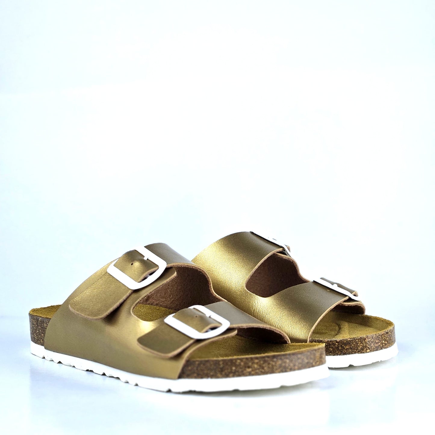 080 sandale cuir synthetique femme dorée