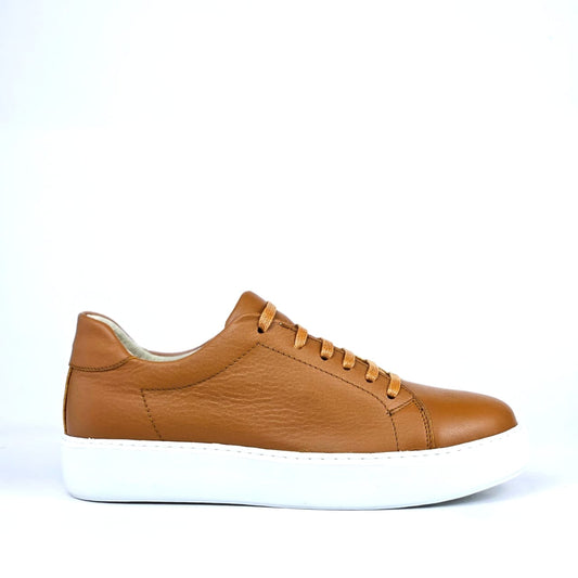0222 Chaussure Sneaker Homme en cuir  tabac