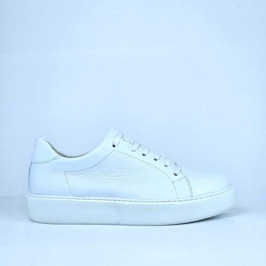 0222 Chaussure Sneaker Homme en cuir  blanc
