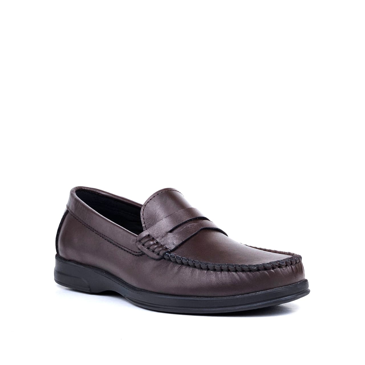 073 Chaussures Homme Mocassins sports en cuir marron